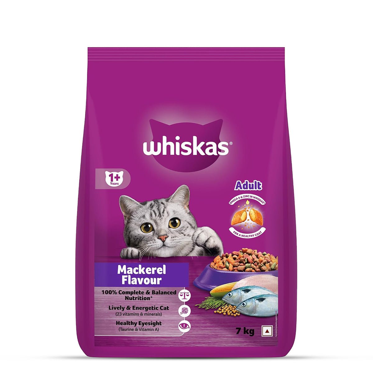Whiskas Mackerel Dry Cat Food - All Breeds Adult (1+ year) - Mypets.pk