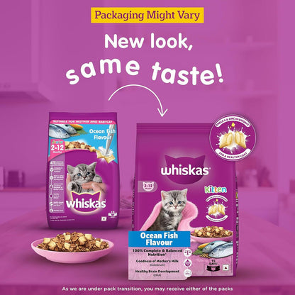 Whiskas Ocean Fish Dry Cat Food - All Breed Kitten (2 - 12 months) - Mypets.pk