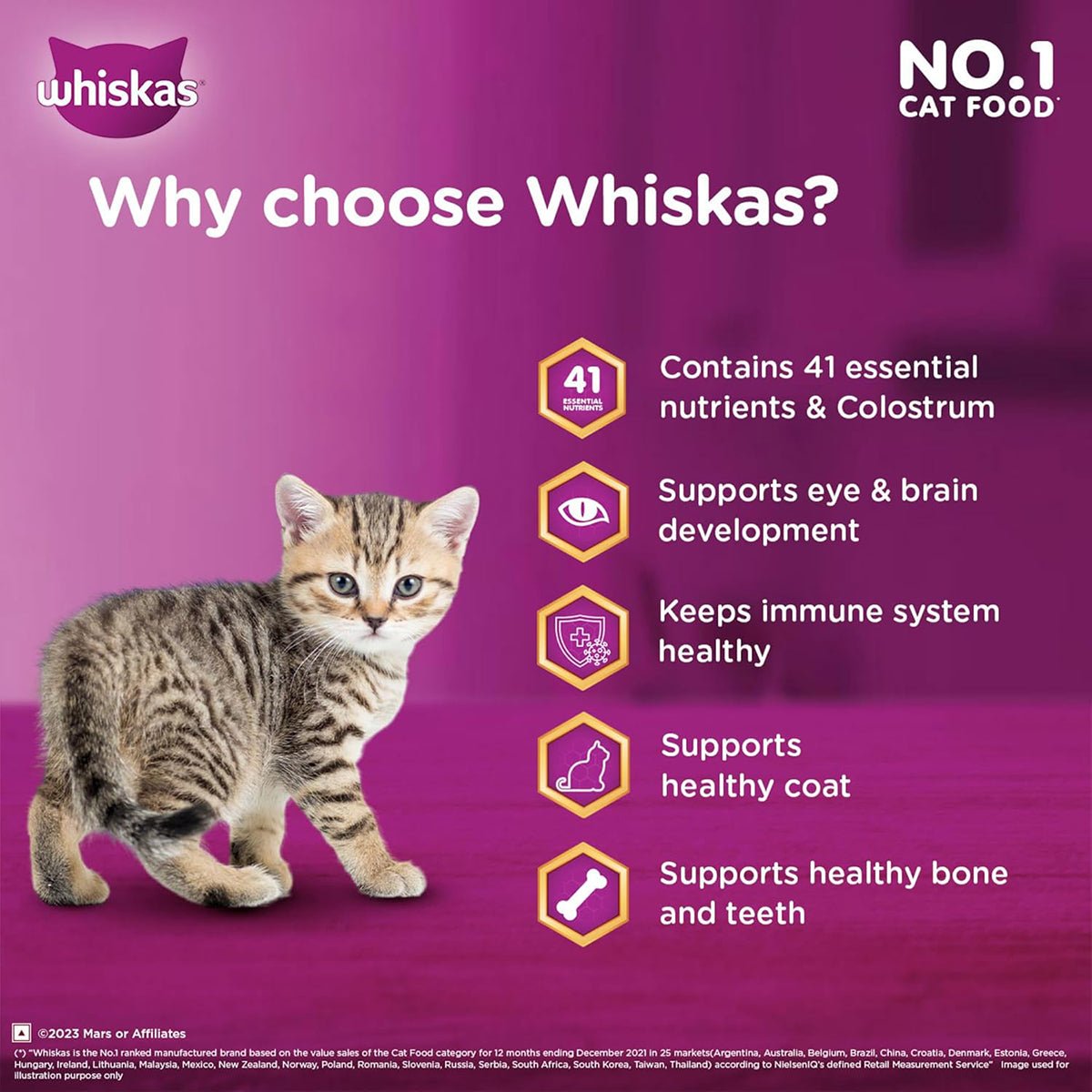 Whiskas Ocean Fish Dry Cat Food - All Breed Kitten (2 - 12 months) - Mypets.pk