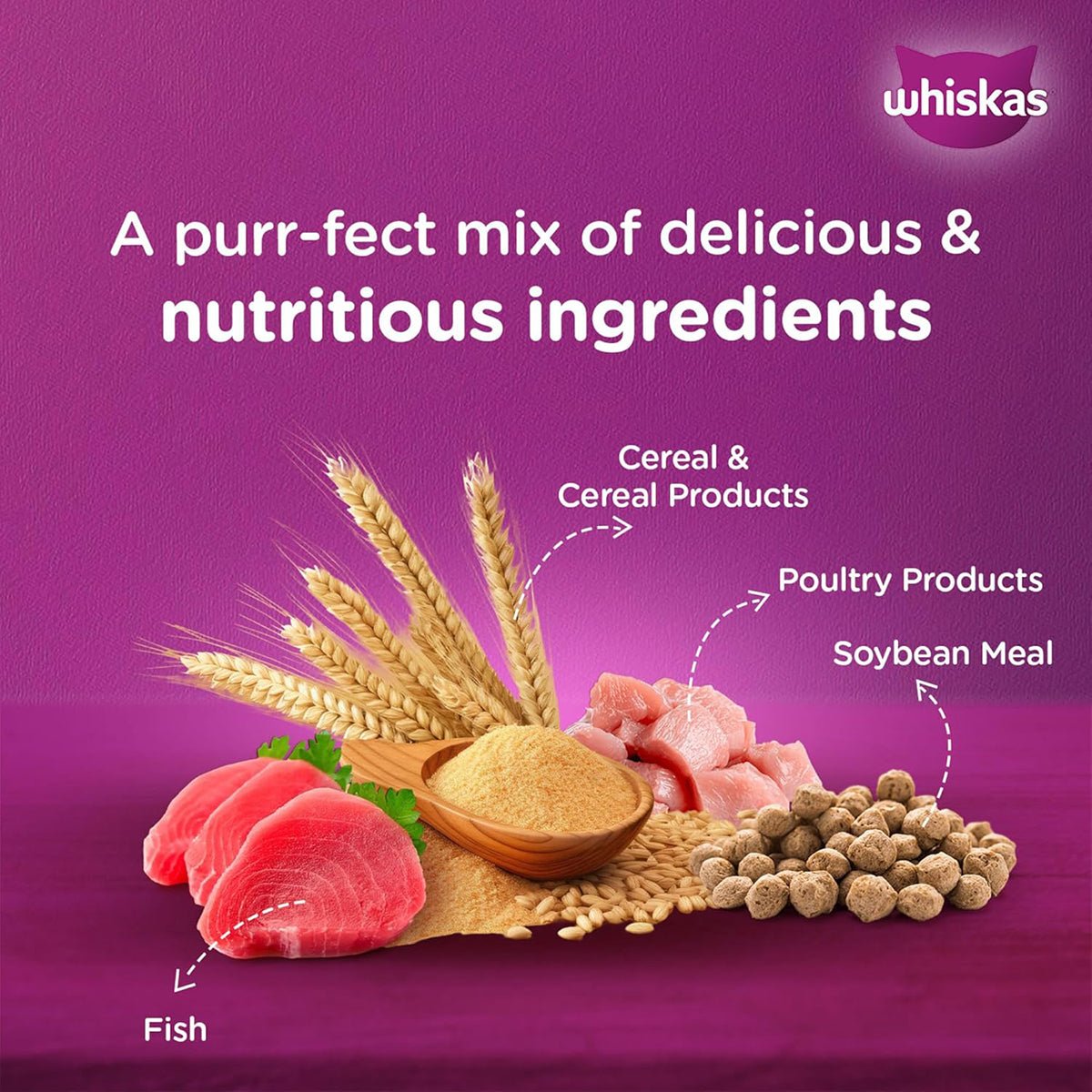 Whiskas Ocean Fish Flavour Dry Cat Food - All Breed Adult (+1 year) - Mypets.pk