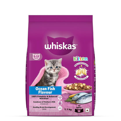 Whiskas Ocean Fish Dry Cat Food - All Breed Kitten (2 - 12 months) - Mypets.pk