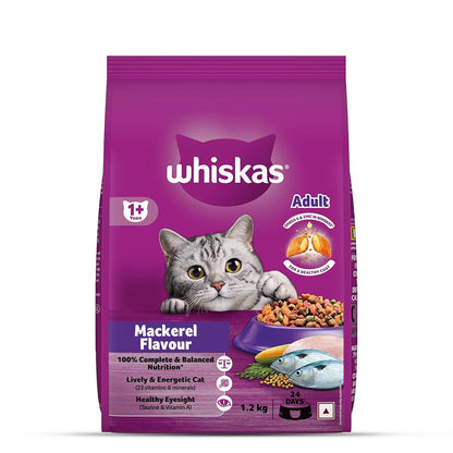 Whiskas Mackerel Dry Cat Food - All Breeds Adult (1+ year) - Mypets.pk