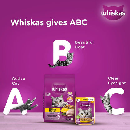 Whiskas Chicken Dry Cat Food - All Breed Adult (+1 year) - Mypets.pk