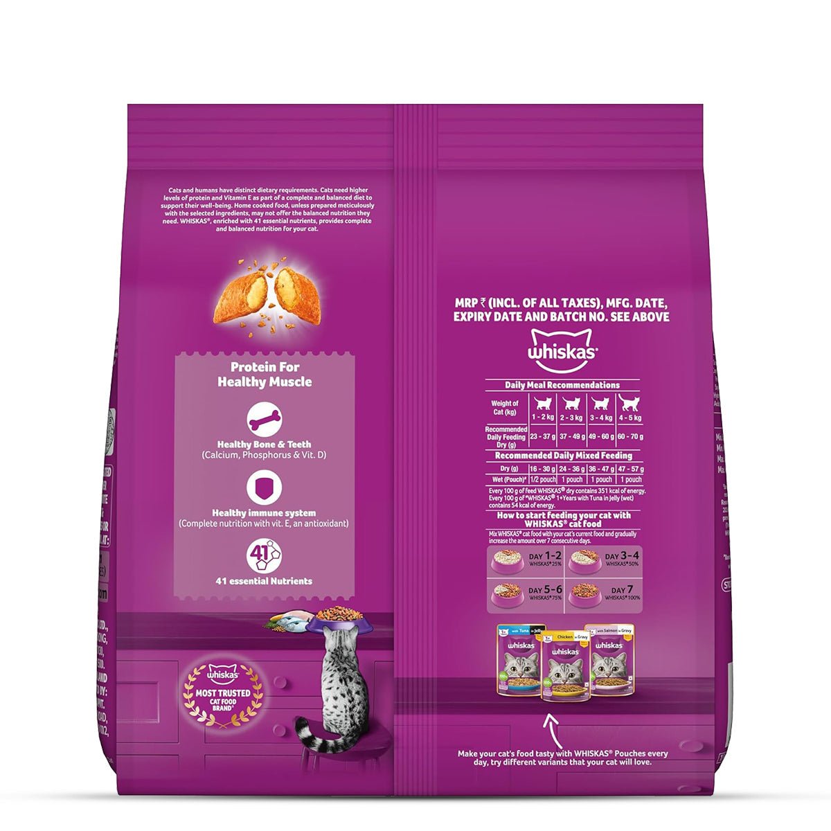 Whiskas Mackerel Dry Cat Food - All Breeds Adult (1+ year) - Mypets.pk