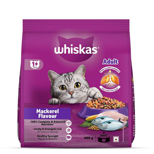 Whiskas Mackerel Dry Cat Food - All Breeds Adult (1+ year) - Mypets.pk