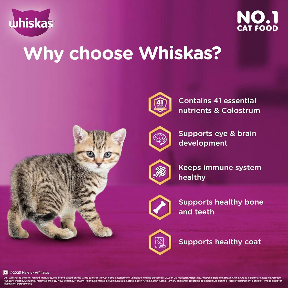 Whiskas Mackerel Dry Cat Food - All Breed Kitten (2 - 12 months) - Mypets.pk