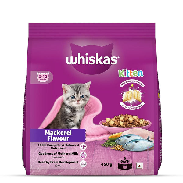 Whiskas Mackerel Dry Cat Food - All Breed Kitten (2 - 12 months) - Mypets.pk