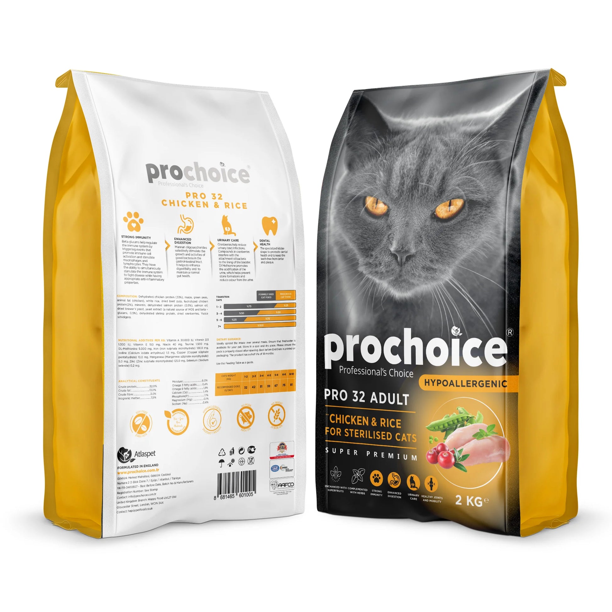Prochoice Pro32 Chicken and Rice Recipe Adult Cat Food - Mypets.pk